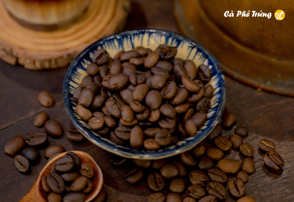 Cà phê robusta rang mộc – nền tảng hương vị đậm đà cho cà phê trứng