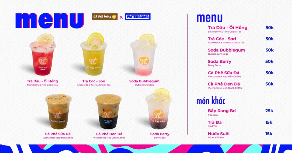 Menu độc quyền của 3T tại WATERBOMB 2025